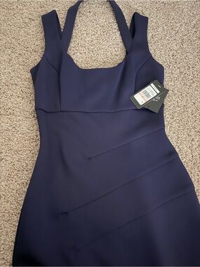 Sleeveless Navy Sheath Dress